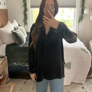 Eileen Fisher Green Velvet Long Sleeve